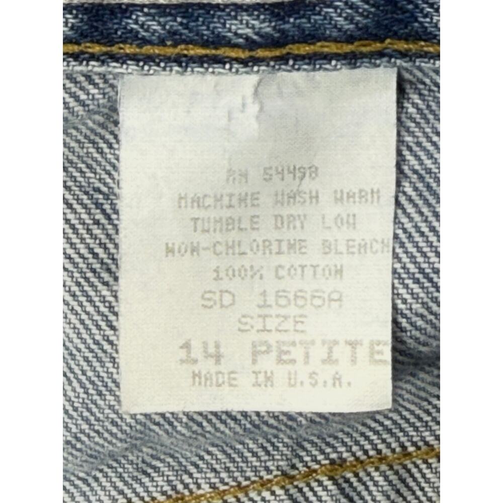 Avenue Jeans High Waisted Mom Jeans Tapered Leg Blue 14 Petite Made In USA - Picture 3 of 7